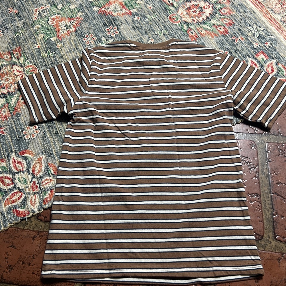 Striped Brown and White T-Shirt Wonder Nation - Picture 3 of 4